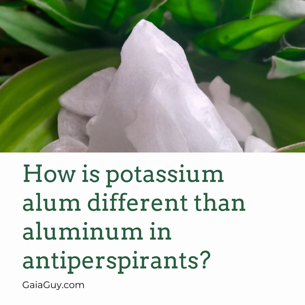 How is potassium alum different than aluminum in antiperspirants?