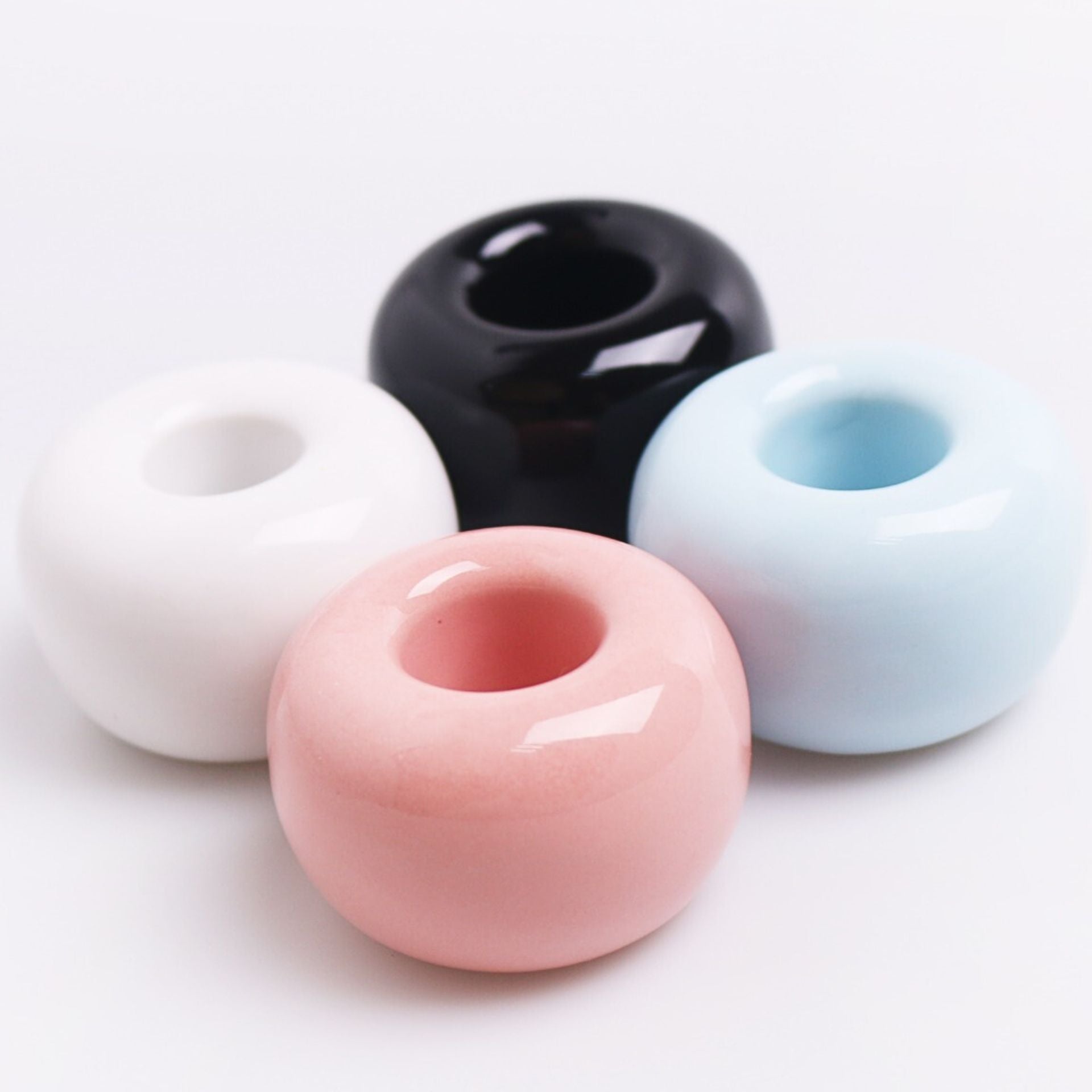 Gaia Guy Ceramic Toothbrush Holder (2 Pack) Choose White, Pink, Blue or Black