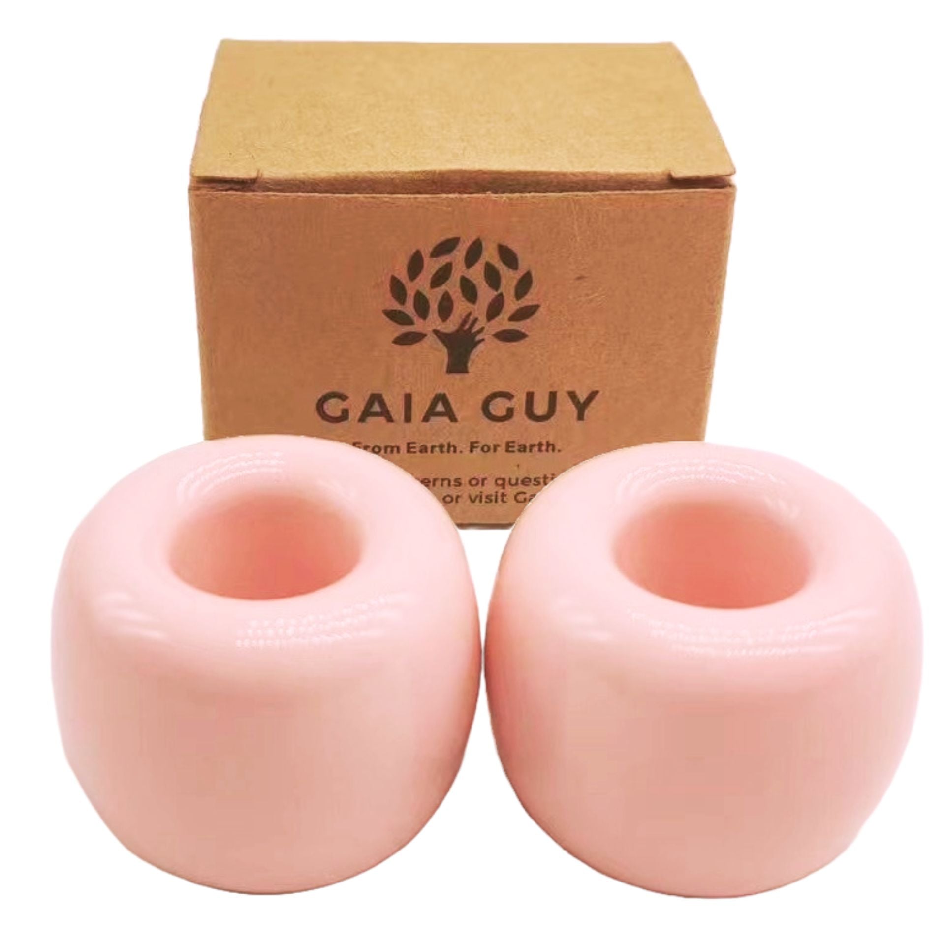 Gaia Guy Ceramic Toothbrush Holder (2 Pack) Choose White, Pink, Blue or Black