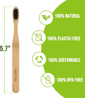 Gaia Guy Small Bamboo Horse Hair Toothbrush – 6 Pack - Gaia Guy
