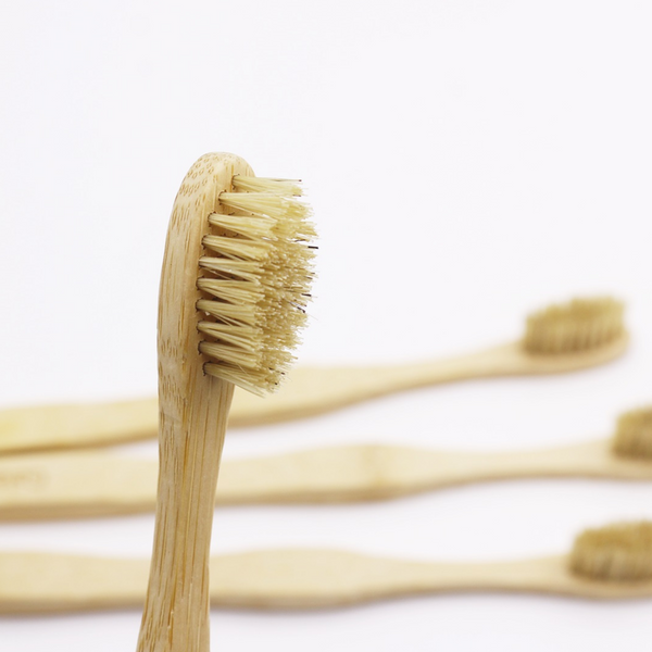 Boar Bristle Bamboo Toothbrush - Totally Biodegradable No Nylon Toothbrushes - Zero Waste  12-Pack