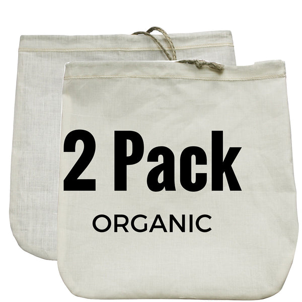 Nut Milk Bags (Organic Hemp + Organic Cotton) 12" x 12" - GaiaGuy