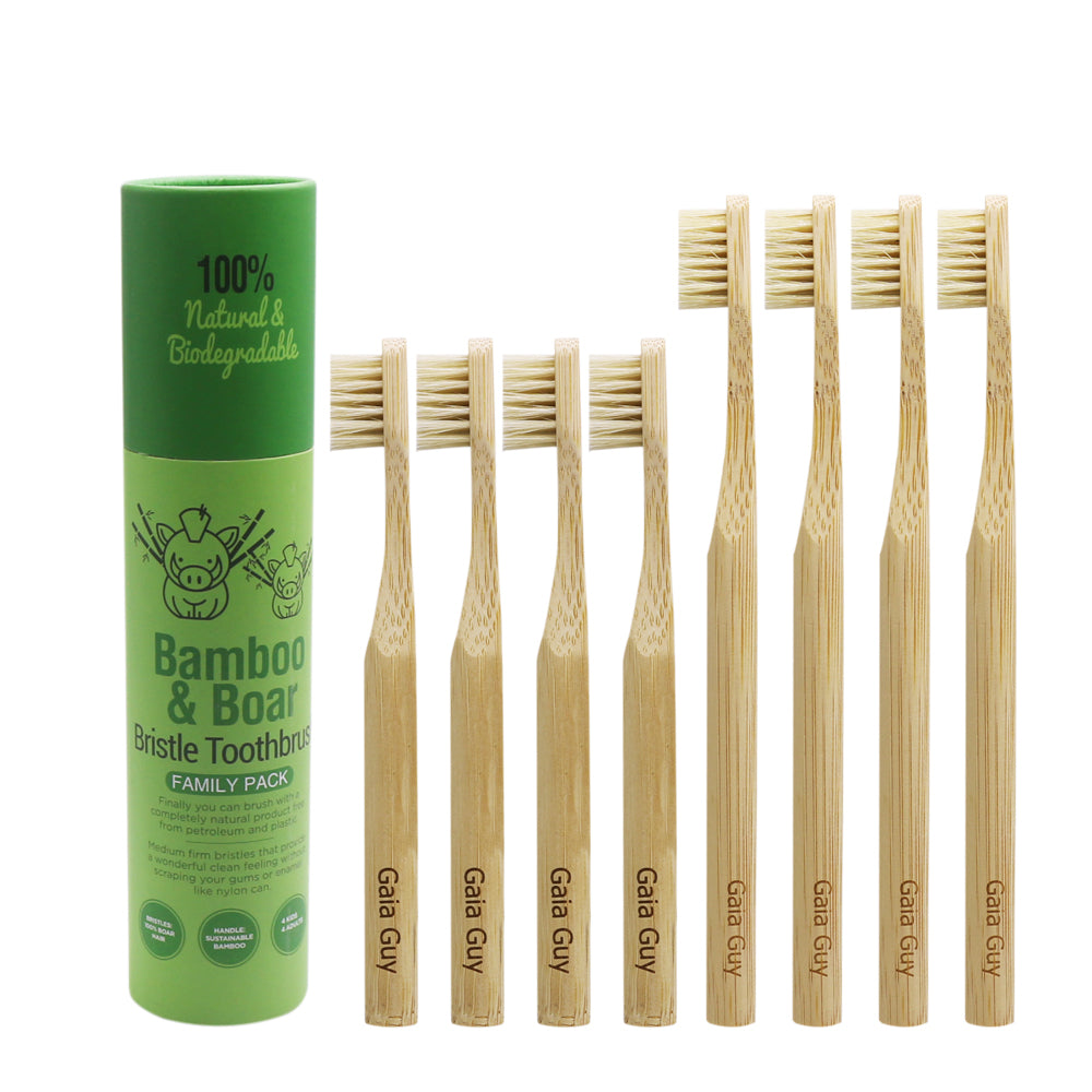 Gaia Guy Launches Bamboo & Boar Bristle Toothbrush Family Pack