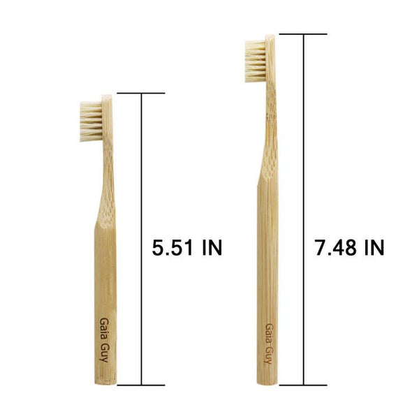 Natural Bristle Bamboo Toothbrush 8-Pack (NO Nylon - Boar Hair ONLY) - Compostable - For Kids & Adults