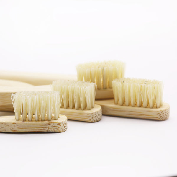 Natural Bristle Bamboo Toothbrush 8-Pack (NO Nylon - Boar Hair ONLY) - Compostable - For Kids & Adults