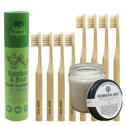 Zero Waste Kitchen Kit: Bamboo Pot Scrubber, Wood Dish Brush