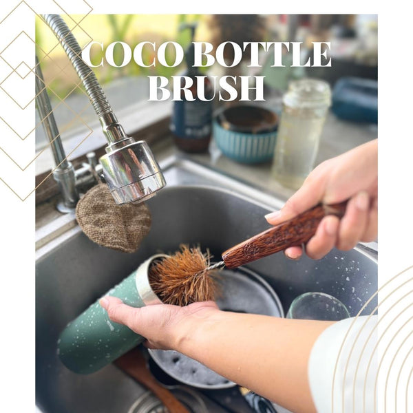 Coconut Kitchen Cleaning Kit! Eco-Friendly Zero Waste Kitchen Kit - Brushes, Sponges and Pot Scrapers
