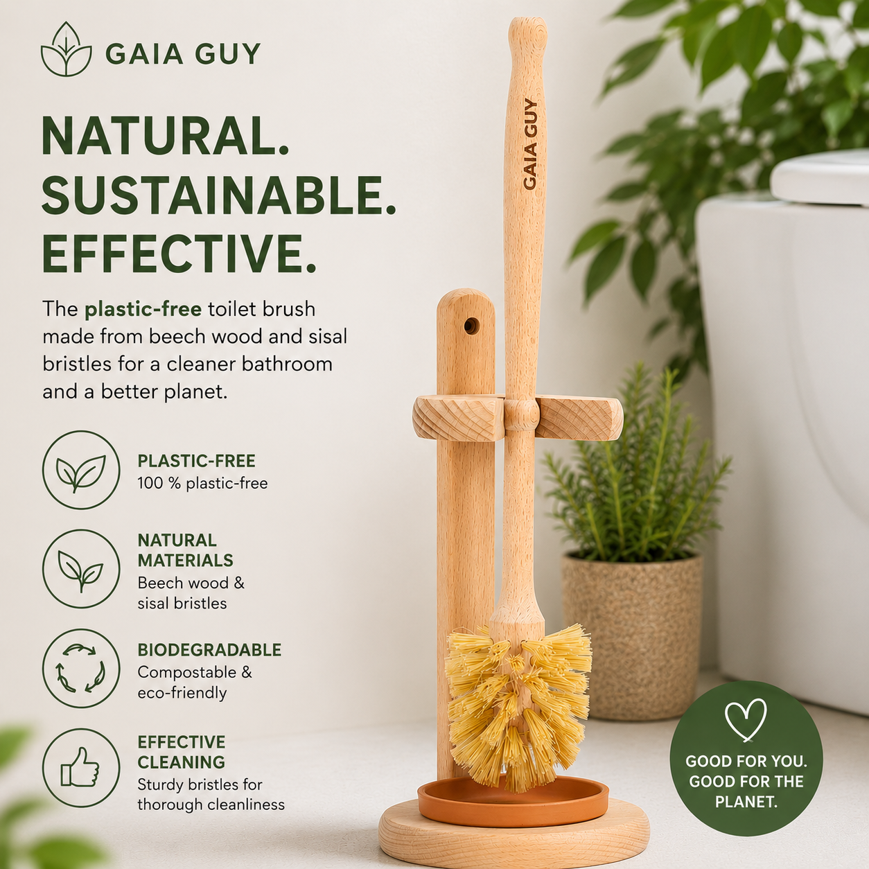 Gaia Guy Toilet Brush with Stand