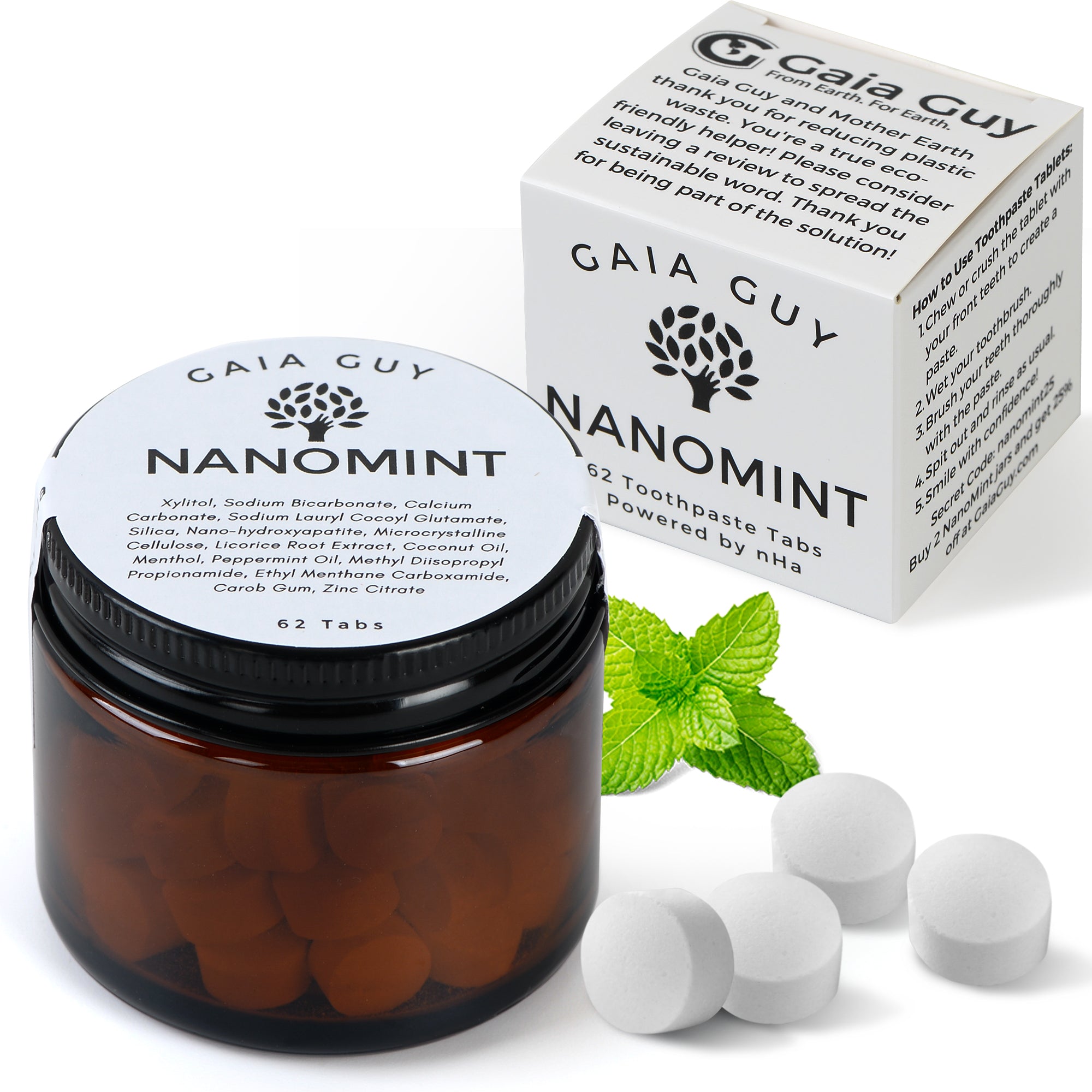 Nano Hydroxyapatite Remineralizing Toothpaste Tabs - Nanomint