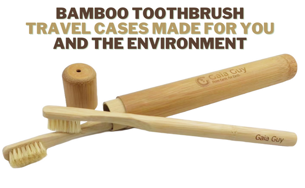 Bamboo Toothbrush Travel Case 2 Pack - Portable Bamboo Toothbrush Holder