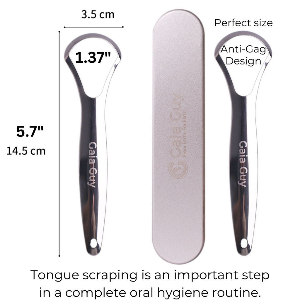2 Stainless Steel Tongue Scrapers With 2 Steel Travel Cases (PlasticF