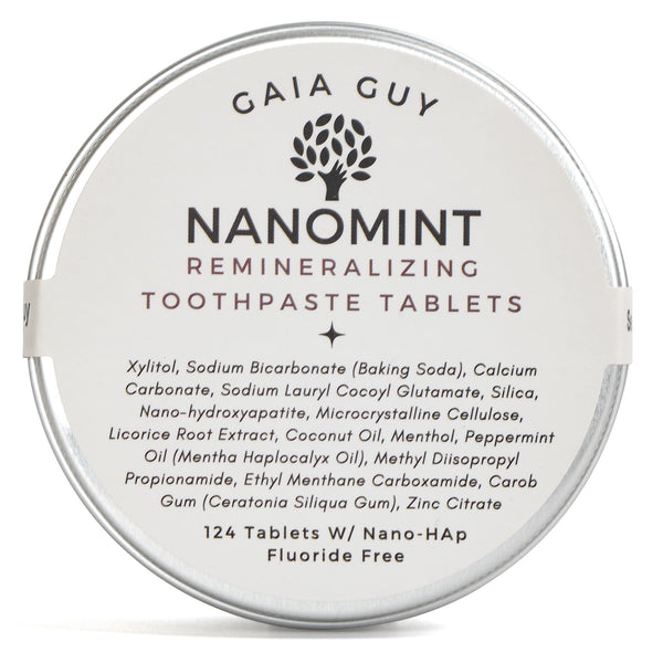 NanoMint Toothpaste Tablets with Nano-Hydroxyapatite | 124 Tabs, Fluoride-Free, Ideal for Travel - Mouthwash Tablet Too