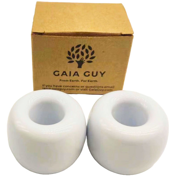 Gaia Guy Ceramic Toothbrush Holder (2 Pack) Choose White, Pink, Blue or Black