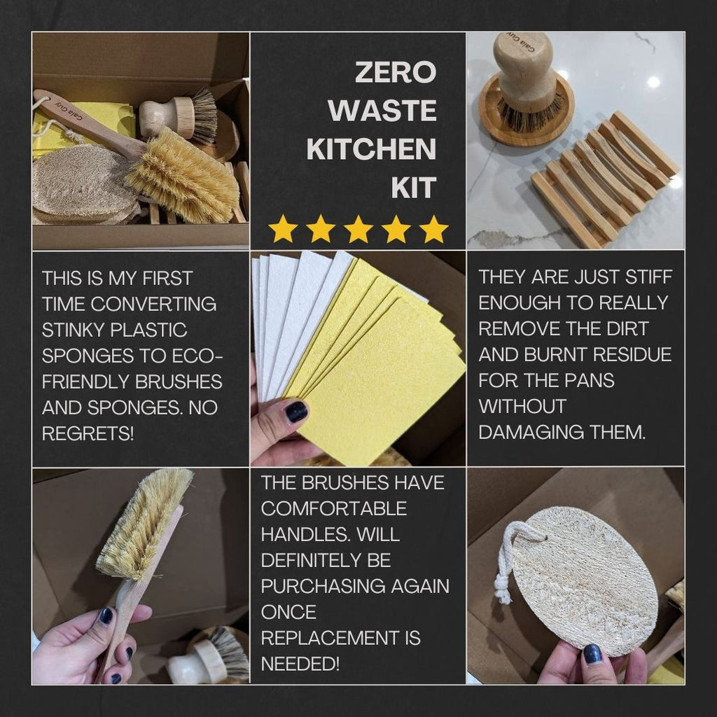 Biodegradable Coconut Kitchen Scourers- 5 Pack, Zero Waste Dish Scrubb