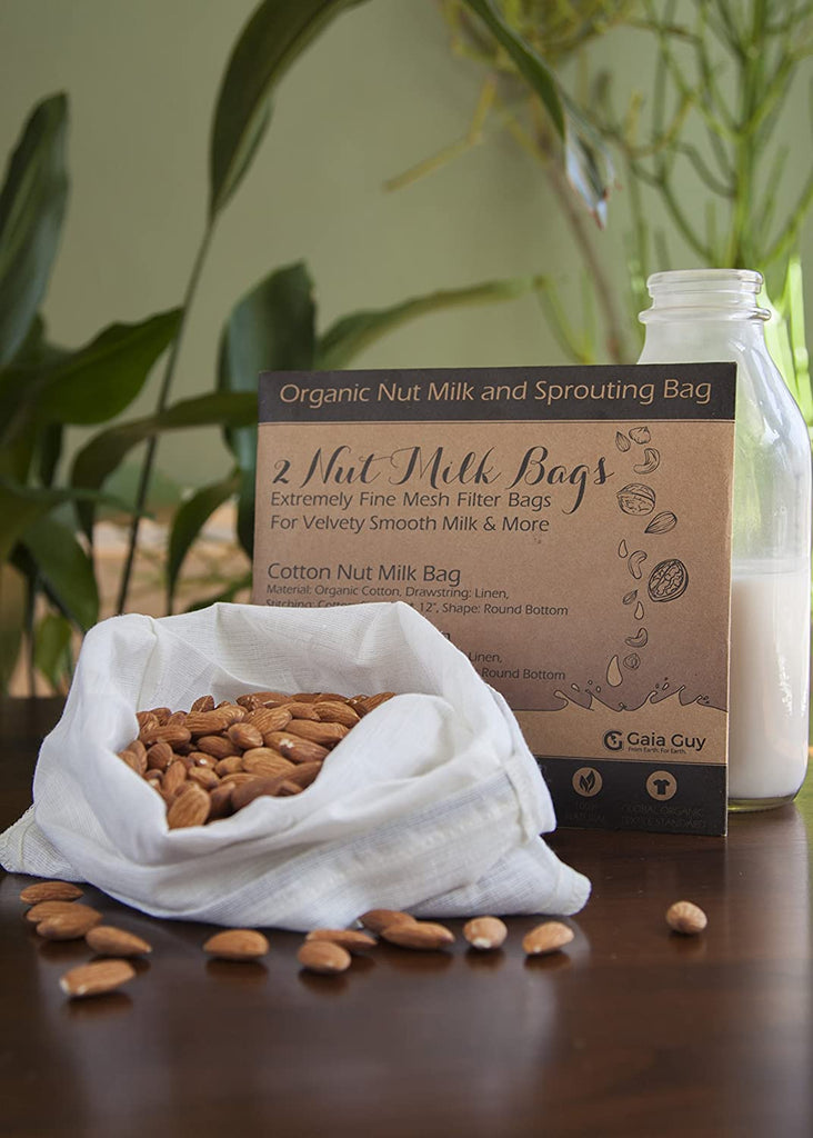 Nut Milk Bags (Organic Hemp + Organic Cotton) 12" x 12"
