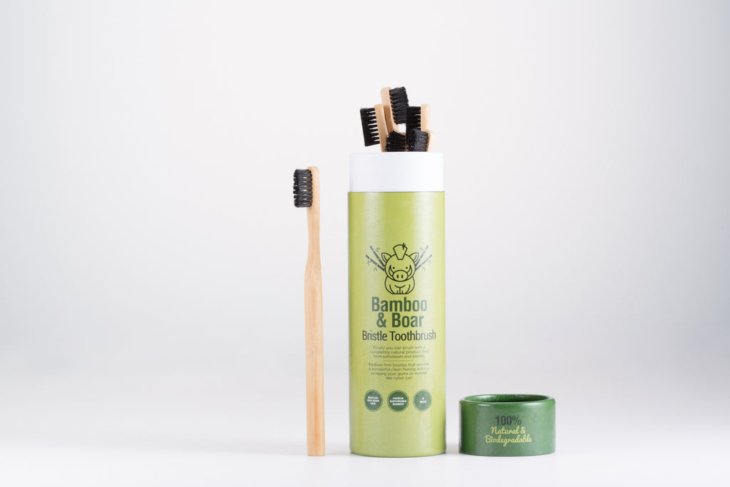 Natural Bristle Bamboo Toothbrush With Boar Hair 6pack Gaia Guy