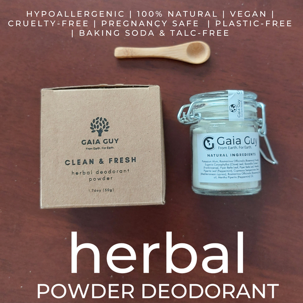 Natural Powder Deodorant for Men and Women | Talc-Free Plastic-Free & Baking Soda Free