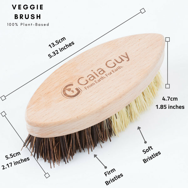 Wood and Tampico Bottle Brush - Pot Brush - Vegetable Brush Set - Zero Waste & Biodegradable Kitchen Brushes